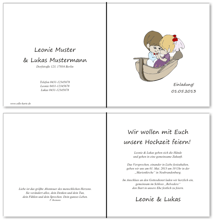  Einladungskarten Hochzeit, Hochzeitseinladungen, Hochzeitskarten, Einladungen für Hochzeit