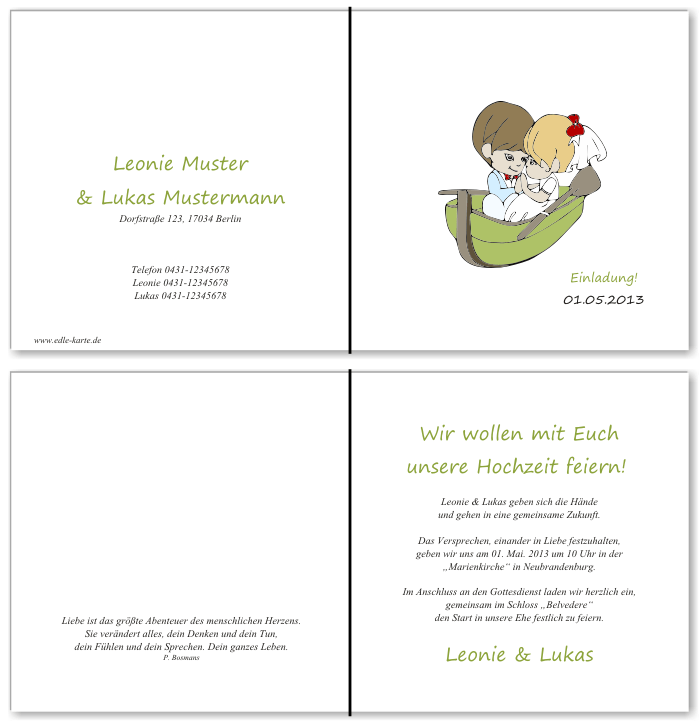  Einladungskarten Hochzeit, Hochzeitseinladungen, Hochzeitskarten, Einladungen für Hochzeit
