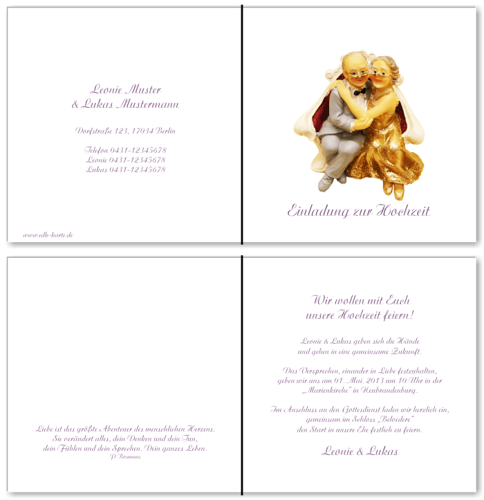  Einladungskarten Hochzeit, Hochzeitseinladungen, Hochzeitskarten, Einladungen für Hochzeit