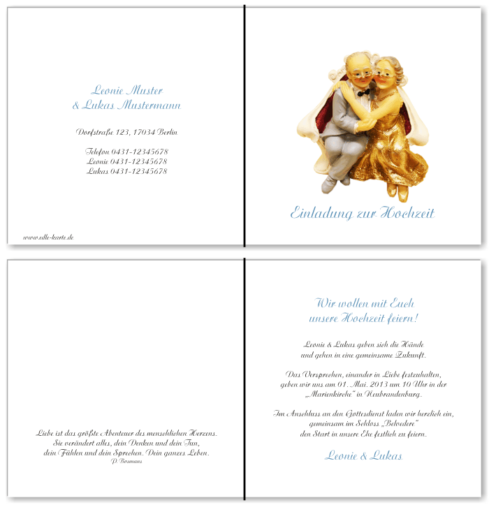  Einladungskarten Hochzeit, Hochzeitseinladungen, Hochzeitskarten, Einladungen für Hochzeit