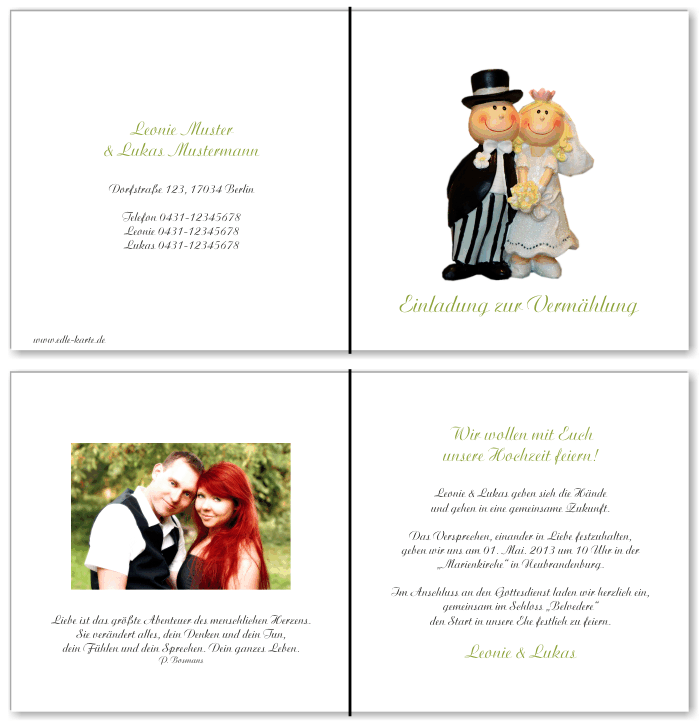  Einladungskarten Hochzeit, Hochzeitseinladungen, Hochzeitskarten, Einladungen für Hochzeit