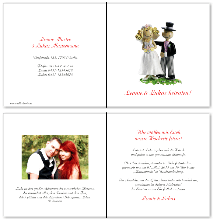  Einladungskarten Hochzeit, Hochzeitseinladungen, Hochzeitskarten, Einladungen für Hochzeit