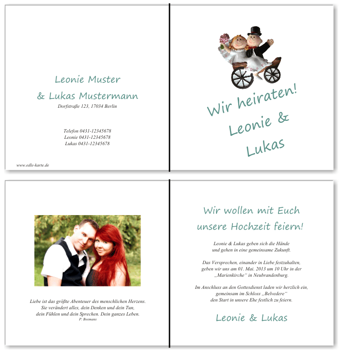  Einladungskarten Hochzeit, Hochzeitseinladungen, Hochzeitskarten, Einladungen für Hochzeit