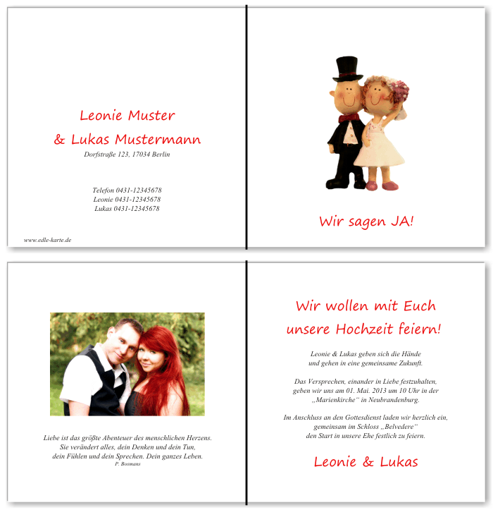  Einladungskarten Hochzeit, Hochzeitseinladungen, Hochzeitskarten, Einladungen für Hochzeit