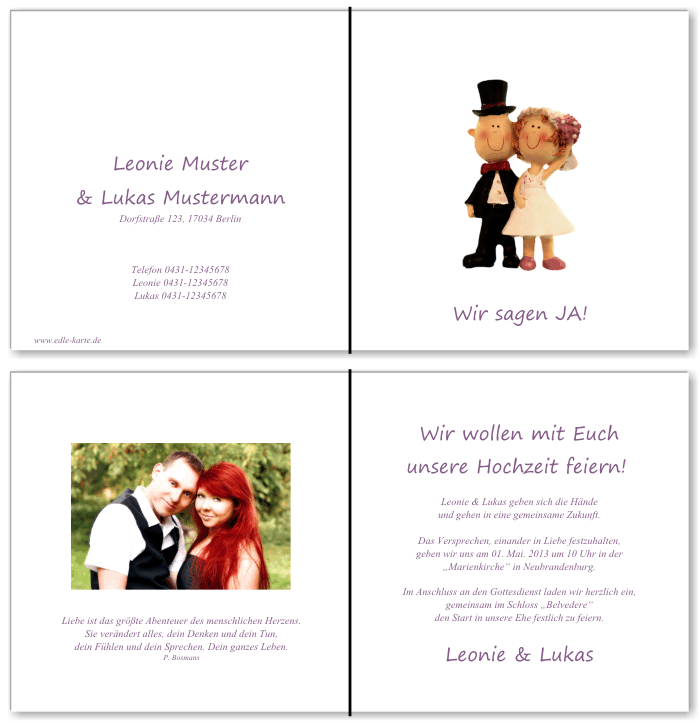  Einladungskarten Hochzeit, Hochzeitseinladungen, Hochzeitskarten, Einladungen für Hochzeit
