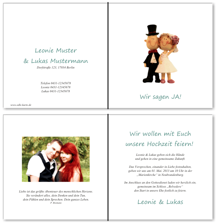  Einladungskarten Hochzeit, Hochzeitseinladungen, Hochzeitskarten, Einladungen für Hochzeit