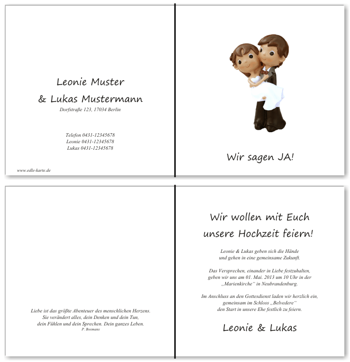  Einladungskarten Hochzeit, Hochzeitseinladungen, Hochzeitskarten, Einladungen für Hochzeit