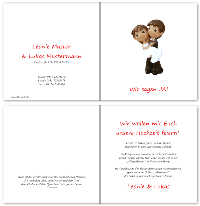  Einladungskarten Hochzeit, Hochzeitseinladungen, Hochzeitskarten, Einladungen für Hochzeit