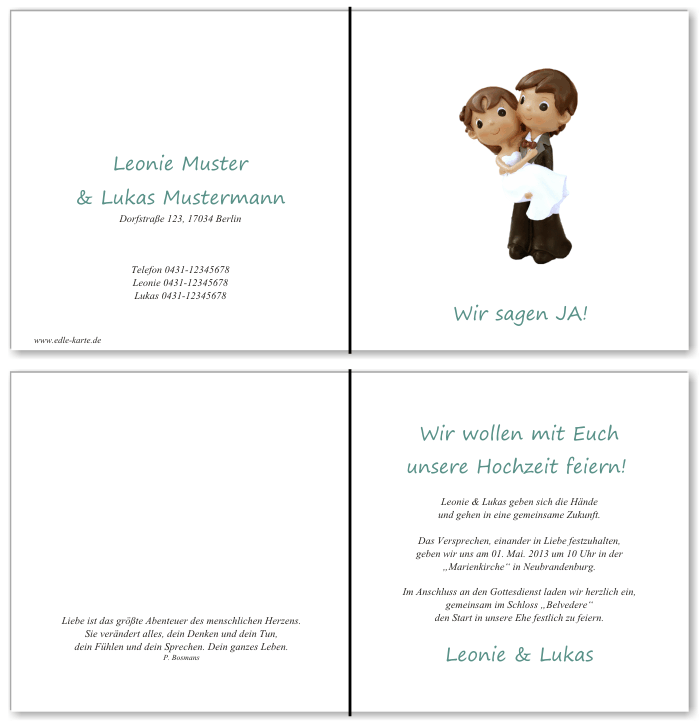  Einladungskarten Hochzeit, Hochzeitseinladungen, Hochzeitskarten, Einladungen für Hochzeit