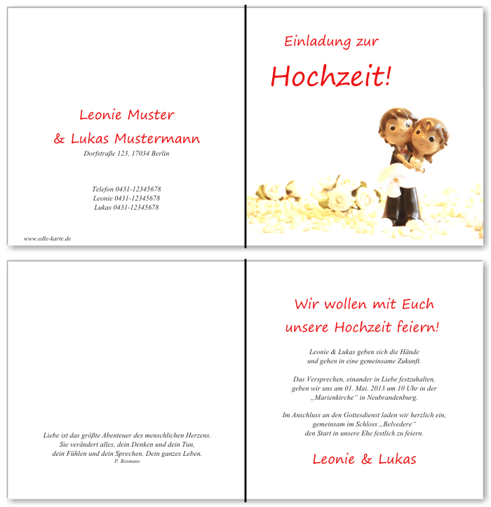  Einladungskarten Hochzeit, Hochzeitseinladungen, Hochzeitskarten, Einladungen für Hochzeit