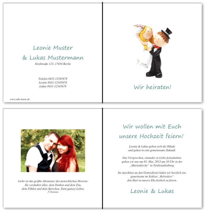  Einladungskarten Hochzeit, Hochzeitseinladungen, Hochzeitskarten, Einladungen für Hochzeit