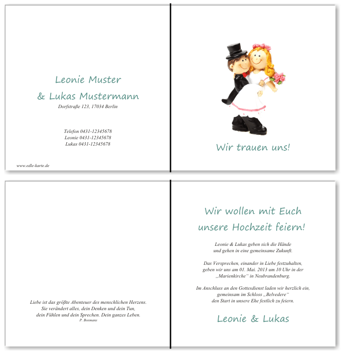  Einladungskarten Hochzeit, Hochzeitseinladungen, Hochzeitskarten, Einladungen für Hochzeit