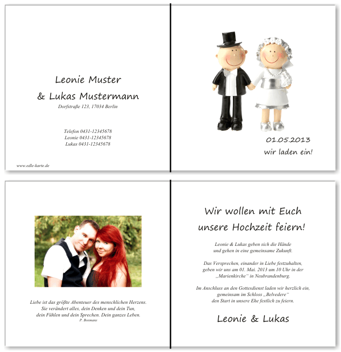  Einladungskarten Hochzeit, Hochzeitseinladungen, Hochzeitskarten, Einladungen für Hochzeit
