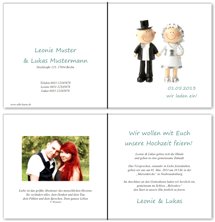  Einladungskarten Hochzeit, Hochzeitseinladungen, Hochzeitskarten, Einladungen für Hochzeit