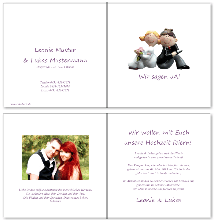  Einladungskarten Hochzeit, Hochzeitseinladungen, Hochzeitskarten, Einladungen für Hochzeit