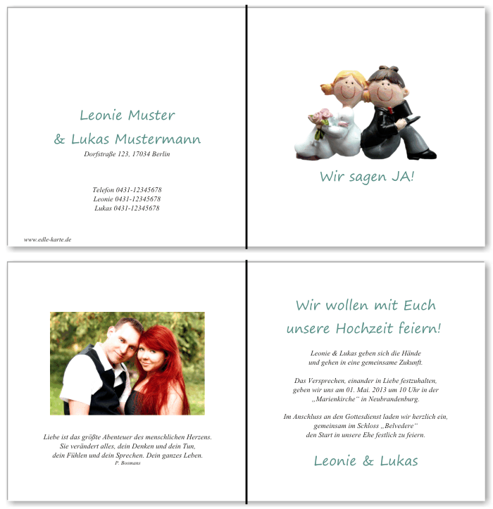  Einladungskarten Hochzeit, Hochzeitseinladungen, Hochzeitskarten, Einladungen für Hochzeit
