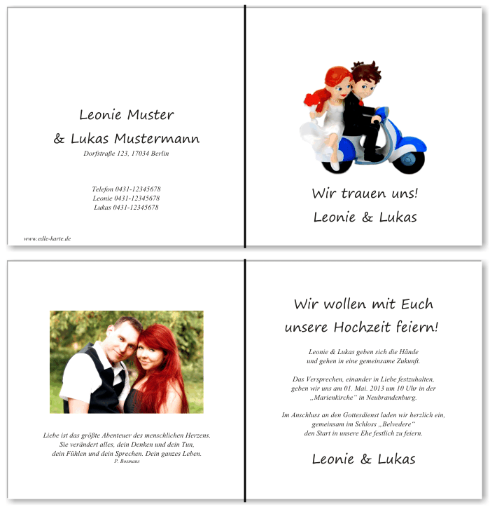  Einladungskarten Hochzeit, Hochzeitseinladungen, Hochzeitskarten, Einladungen für Hochzeit