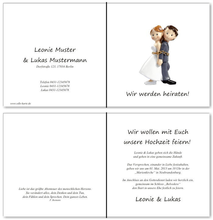  Einladungskarten Hochzeit, Hochzeitseinladungen, Hochzeitskarten, Einladungen für Hochzeit