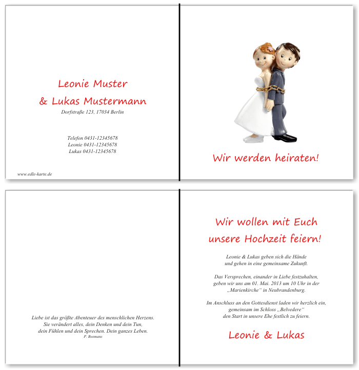  Einladungskarten Hochzeit, Hochzeitseinladungen, Hochzeitskarten, Einladungen für Hochzeit