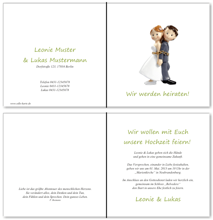  Einladungskarten Hochzeit, Hochzeitseinladungen, Hochzeitskarten, Einladungen für Hochzeit