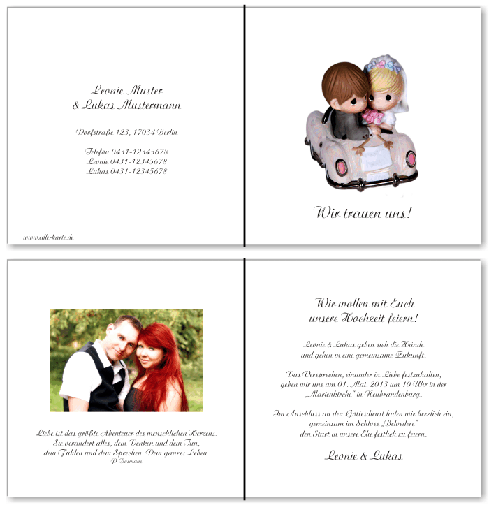  Einladungskarten Hochzeit, Hochzeitseinladungen, Hochzeitskarten, Einladungen für Hochzeit