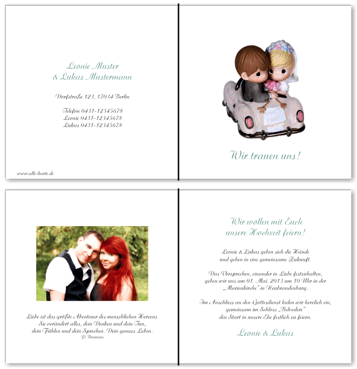  Einladungskarten Hochzeit, Hochzeitseinladungen, Hochzeitskarten, Einladungen für Hochzeit