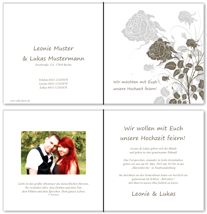 Einladungskarten Hochzeit, Hochzeitseinladungen, Hochzeitskarten, Einladungen für Hochzeit