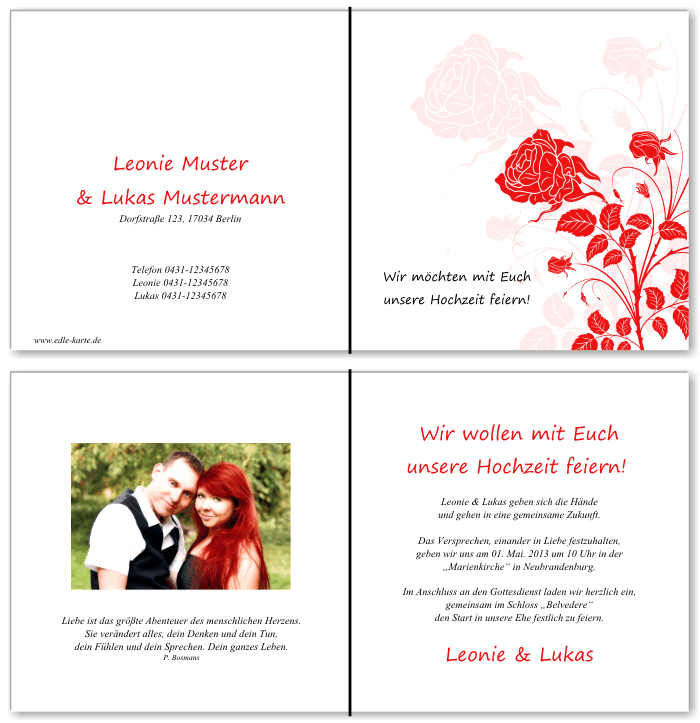  Einladungskarten Hochzeit, Hochzeitseinladungen, Hochzeitskarten, Einladungen für Hochzeit