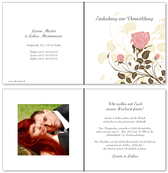  Einladungskarten Hochzeit, Hochzeitseinladungen, Hochzeitskarten, Einladungen für Hochzeit
