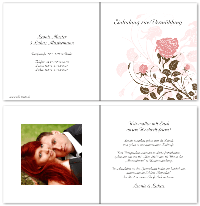 Einladungskarten Hochzeit, Hochzeitseinladungen, Hochzeitskarten, Einladungen für Hochzeit