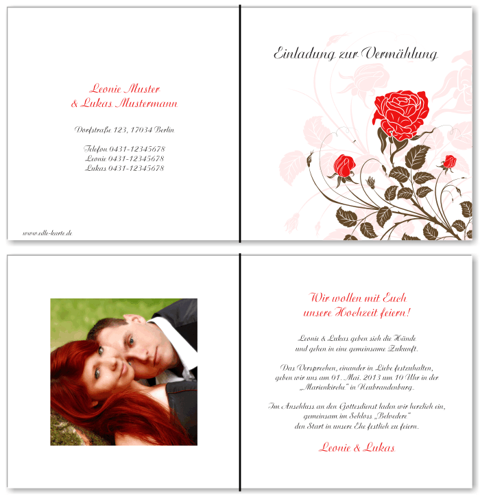  Einladungskarten Hochzeit, Hochzeitseinladungen, Hochzeitskarten, Einladungen für Hochzeit