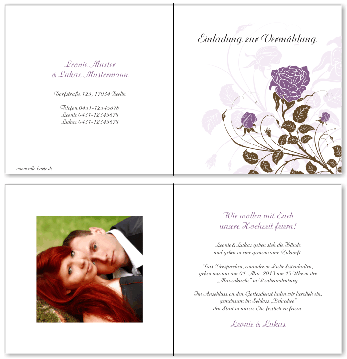  Einladungskarten Hochzeit, Hochzeitseinladungen, Hochzeitskarten, Einladungen für Hochzeit