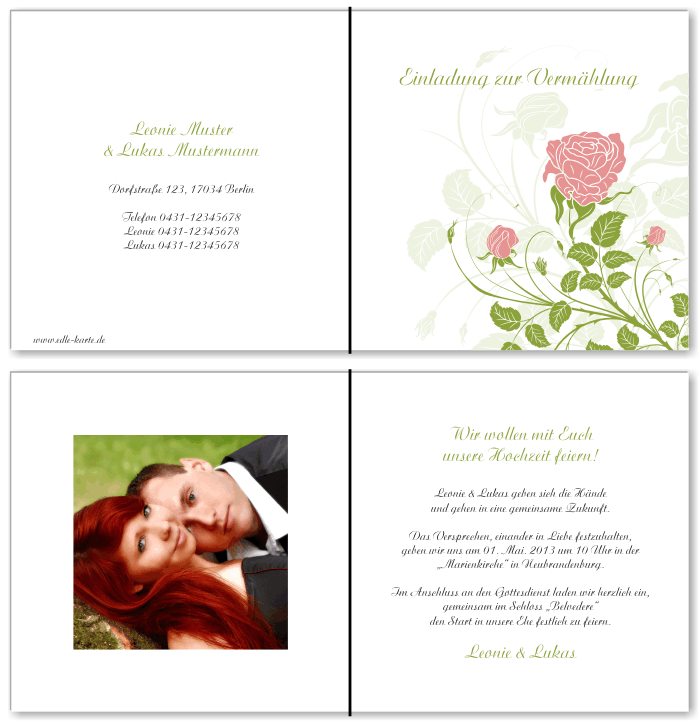  Einladungskarten Hochzeit, Hochzeitseinladungen, Hochzeitskarten, Einladungen für Hochzeit