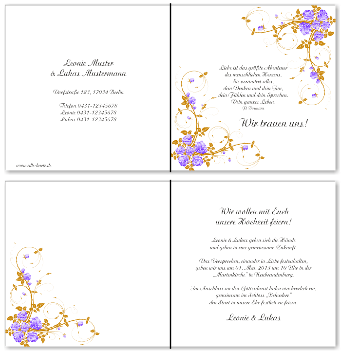  Einladungskarten Hochzeit, Hochzeitseinladungen, Hochzeitskarten, Einladungen für Hochzeit