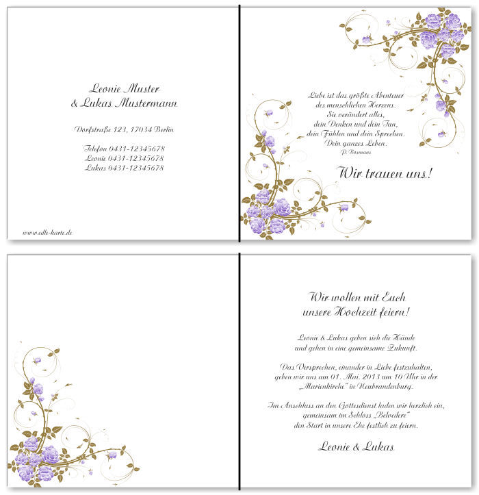  Einladungskarten Hochzeit, Hochzeitseinladungen, Hochzeitskarten, Einladungen für Hochzeit