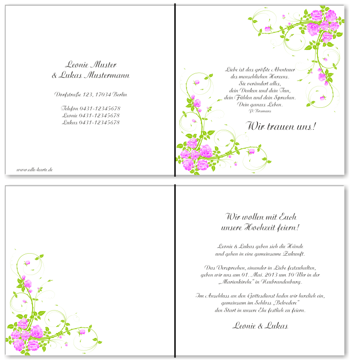  Einladungskarten Hochzeit, Hochzeitseinladungen, Hochzeitskarten, Einladungen für Hochzeit