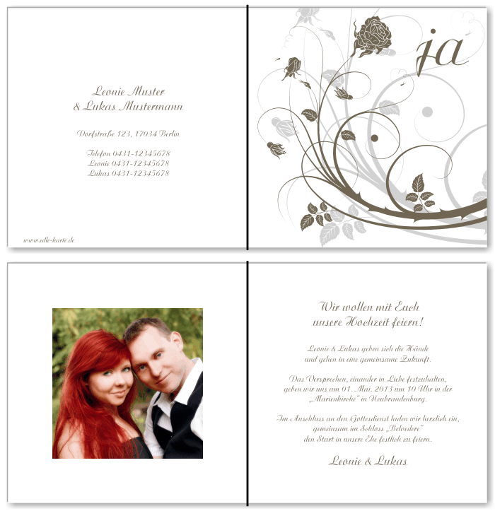  Einladungskarten Hochzeit, Hochzeitseinladungen, Hochzeitskarten, Einladungen für Hochzeit