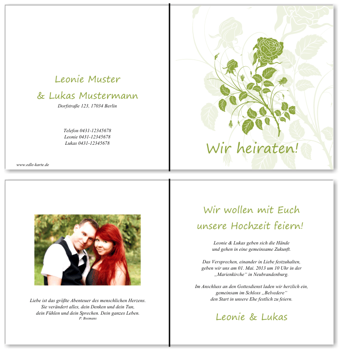  Einladungskarten Hochzeit, Hochzeitseinladungen, Hochzeitskarten, Einladungen für Hochzeit