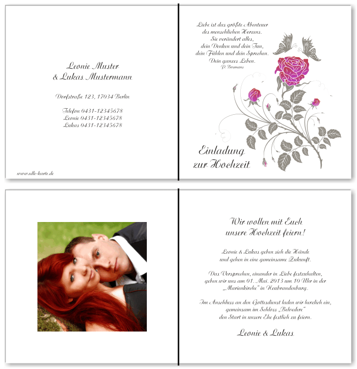  Einladungskarten Hochzeit, Hochzeitseinladungen, Hochzeitskarten, Einladungen für Hochzeit