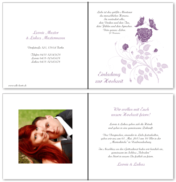  Einladungskarten Hochzeit, Hochzeitseinladungen, Hochzeitskarten, Einladungen für Hochzeit