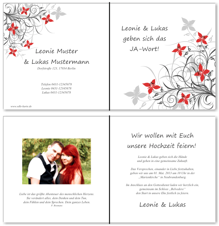  Einladungskarten Hochzeit, Hochzeitseinladungen, Hochzeitskarten, Einladungen für Hochzeit