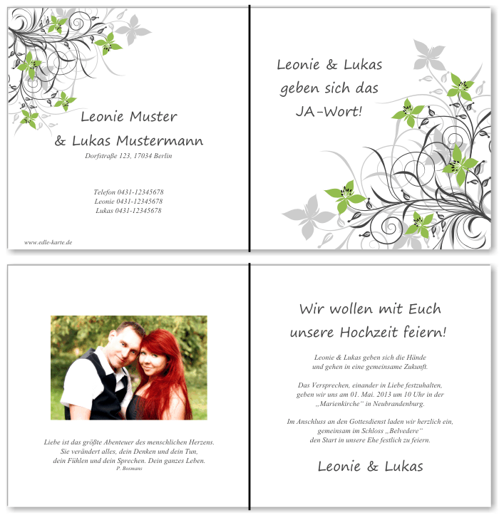  Einladungskarten Hochzeit, Hochzeitseinladungen, Hochzeitskarten, Einladungen für Hochzeit