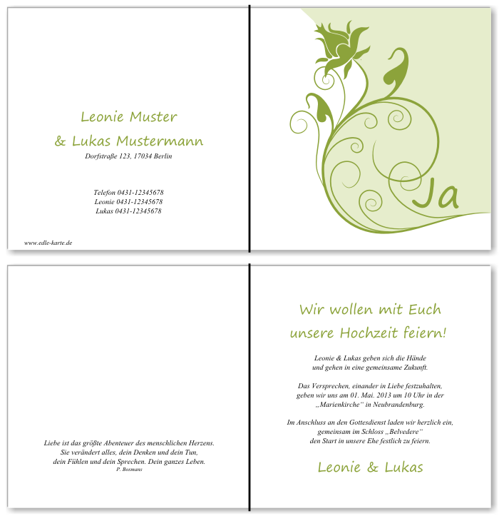  Einladungskarten Hochzeit, Hochzeitseinladungen, Hochzeitskarten, Einladungen für Hochzeit