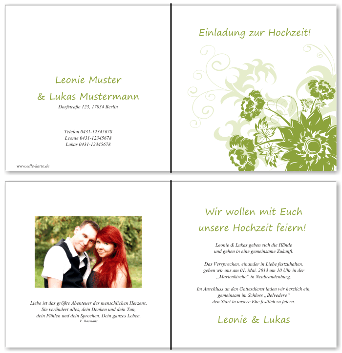  Einladungskarten Hochzeit, Hochzeitseinladungen, Hochzeitskarten, Einladungen für Hochzeit