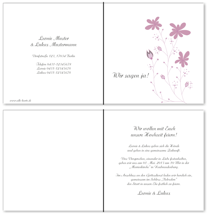  Einladungskarten Hochzeit, Hochzeitseinladungen, Hochzeitskarten, Einladungen für Hochzeit