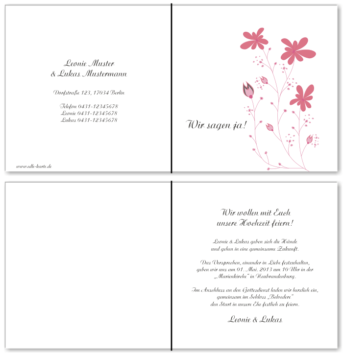  Einladungskarten Hochzeit, Hochzeitseinladungen, Hochzeitskarten, Einladungen für Hochzeit