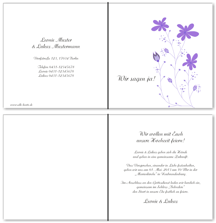  Einladungskarten Hochzeit, Hochzeitseinladungen, Hochzeitskarten, Einladungen für Hochzeit