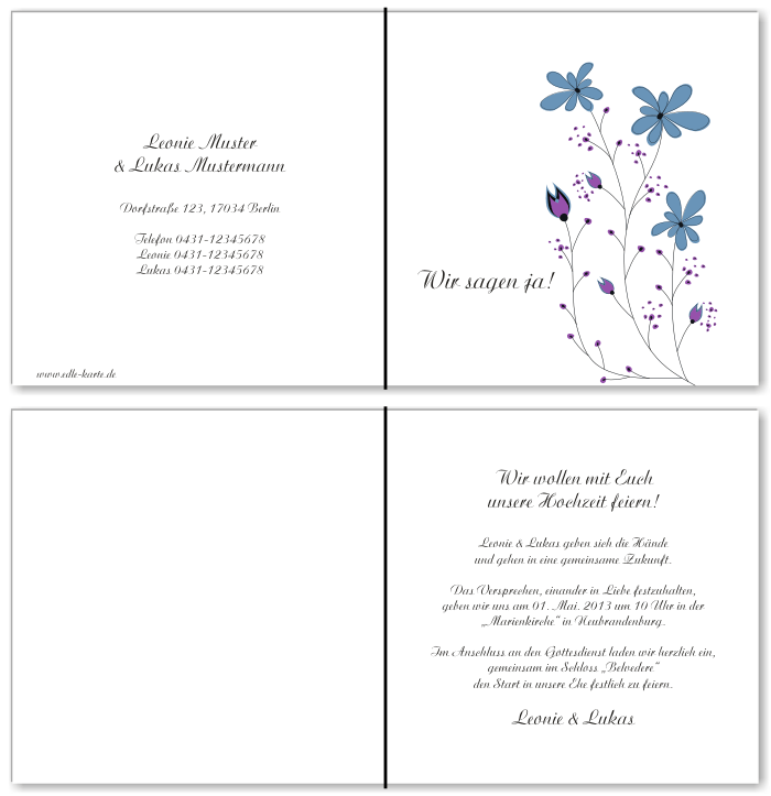  Einladungskarten Hochzeit, Hochzeitseinladungen, Hochzeitskarten, Einladungen für Hochzeit