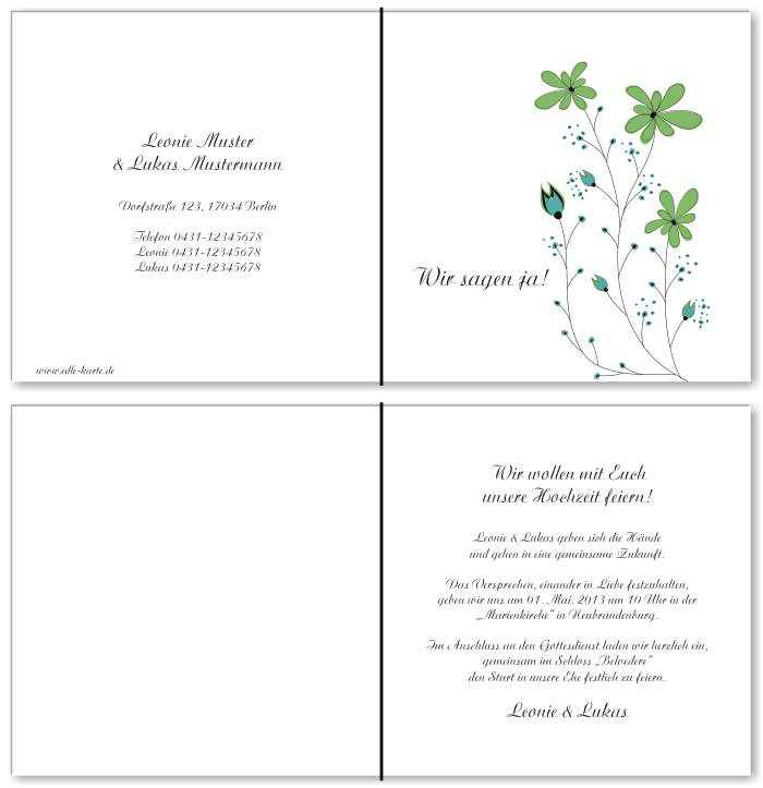  Einladungskarten Hochzeit, Hochzeitseinladungen, Hochzeitskarten, Einladungen für Hochzeit