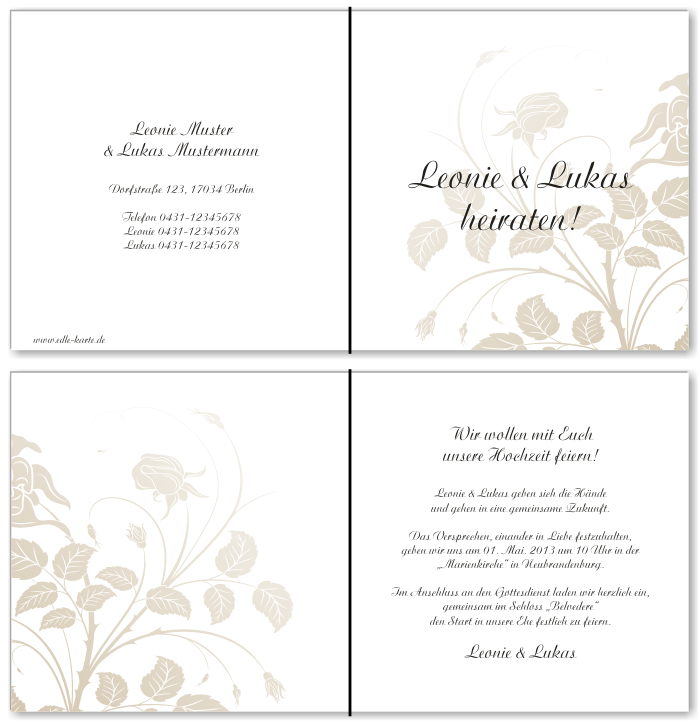  Einladungskarten Hochzeit, Hochzeitseinladungen, Hochzeitskarten, Einladungen für Hochzeit